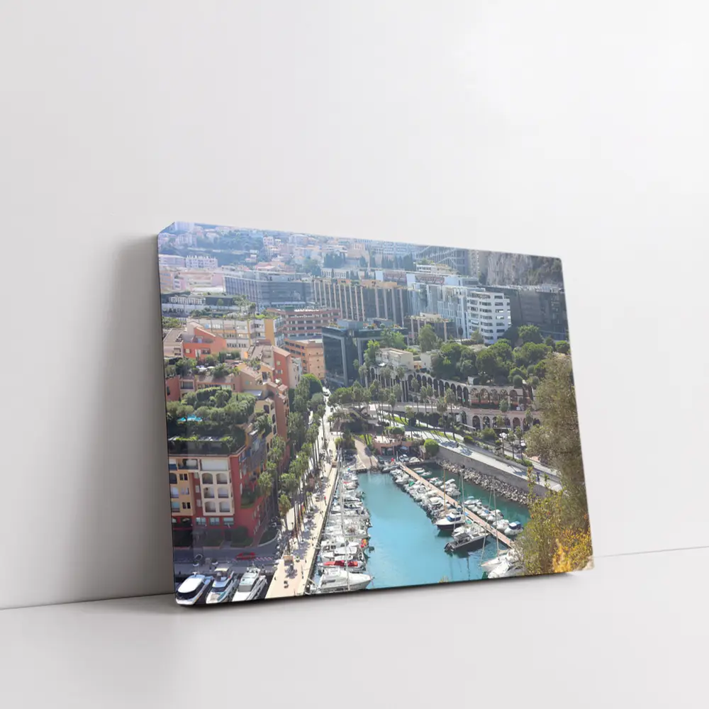 Monaco Harbor Aerial View With Yachts – Wall Art