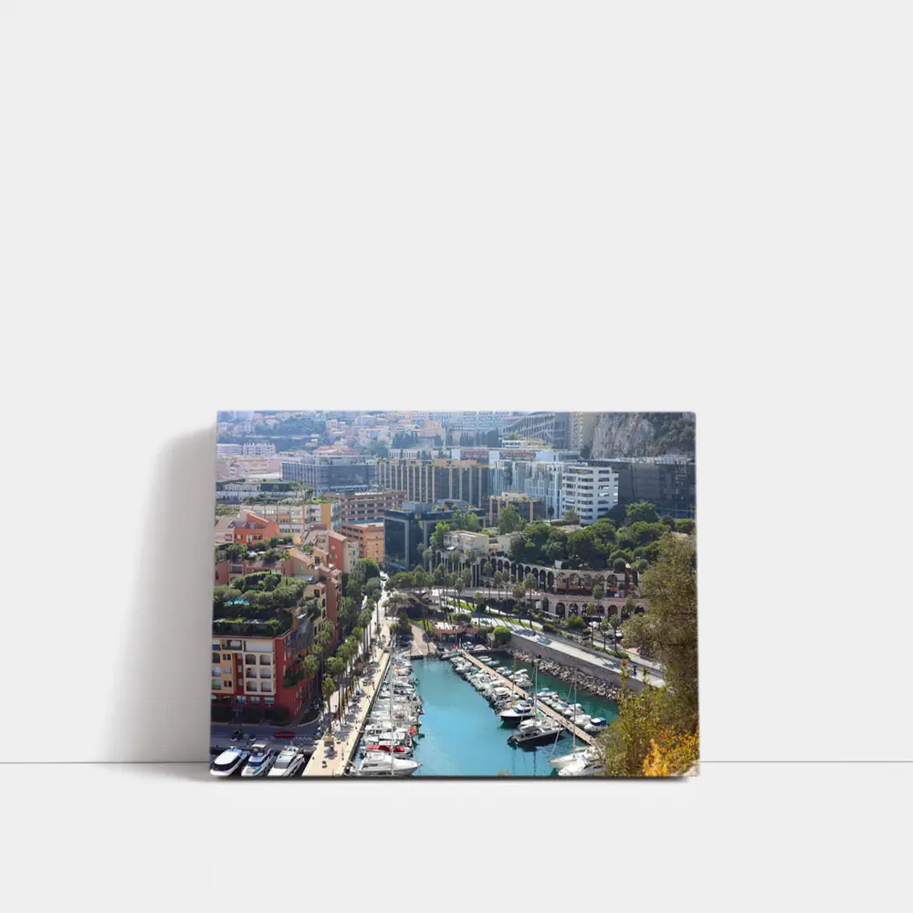 Monaco Harbor Aerial View With Yachts – Wall Art