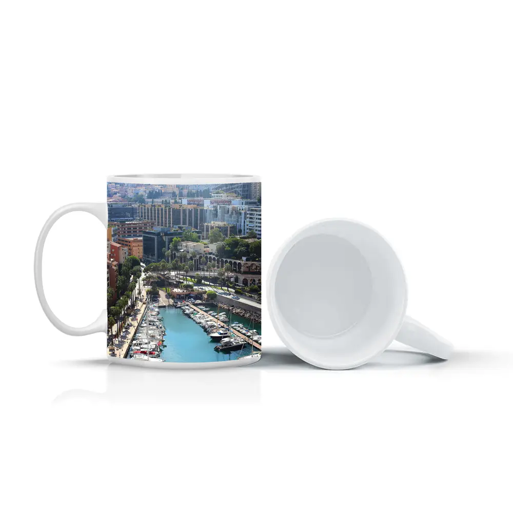 Monaco Harbor Aerial View With Yachts – Mugs
