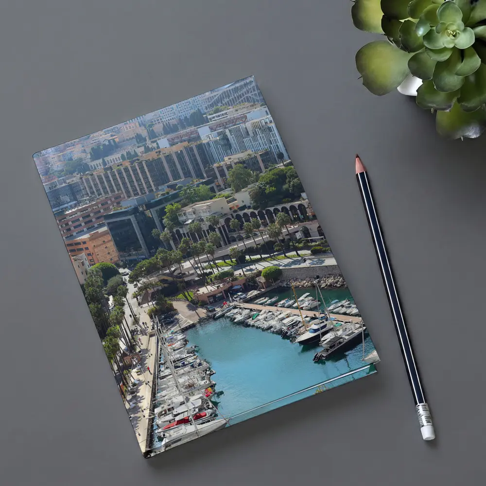 Monaco Harbor Aerial View With Yachts – Notebooks