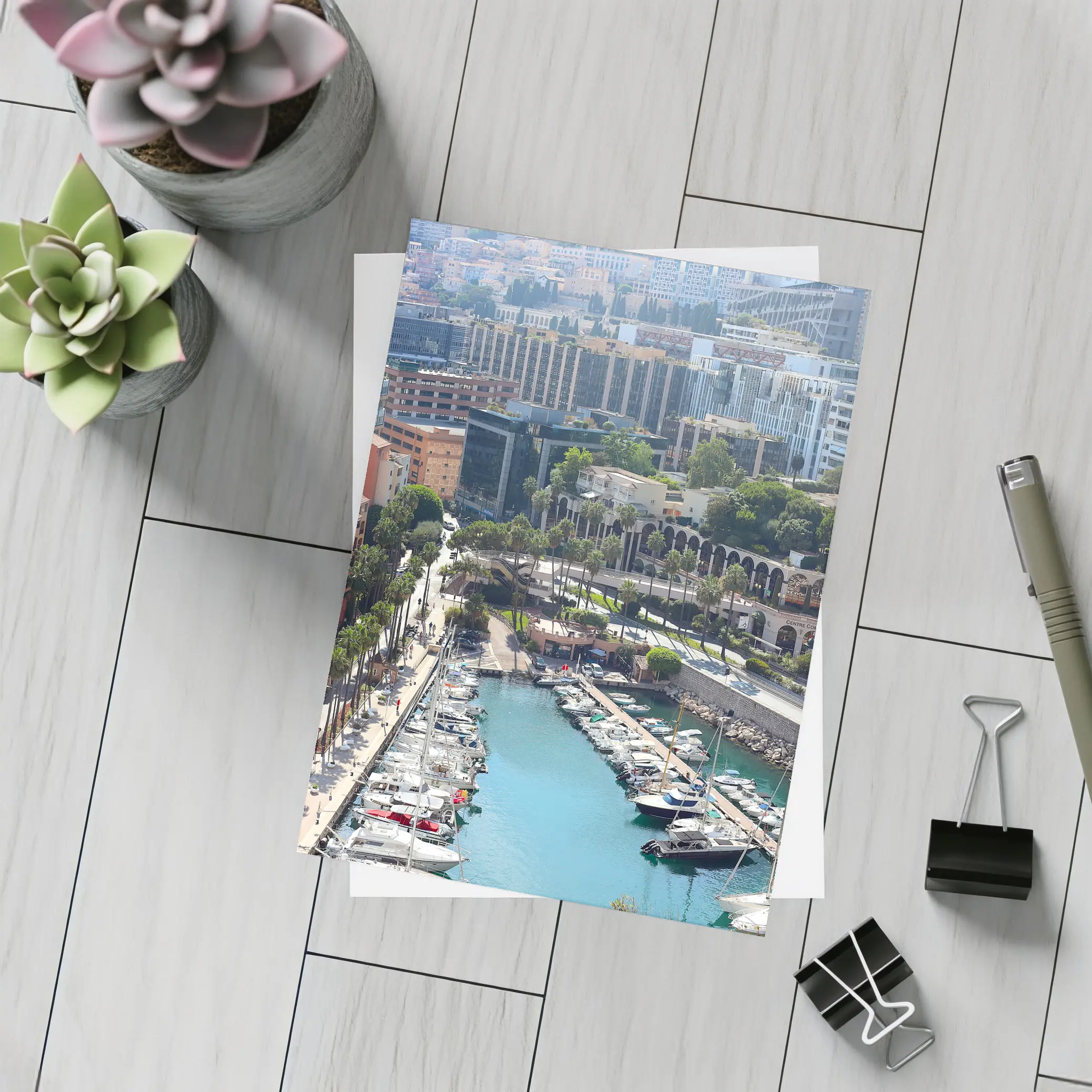 Monaco Harbor Aerial View With Yachts – Postcards