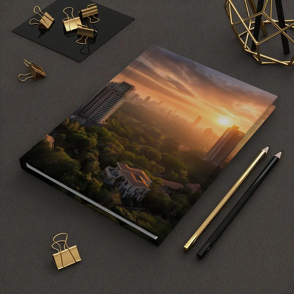 Mumbai Skyline Golden Sunset Aerial City View – Notebooks