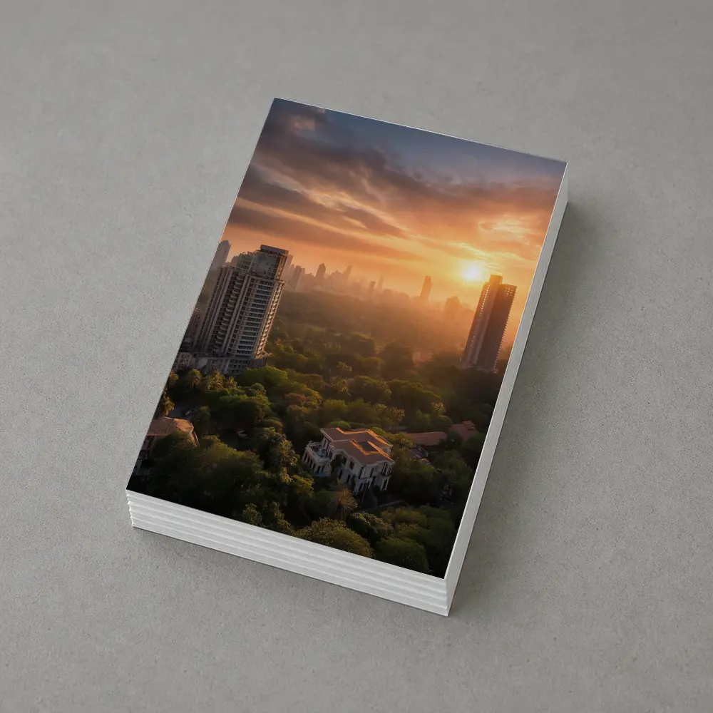 Mumbai Skyline Golden Sunset Aerial City View – Postcards