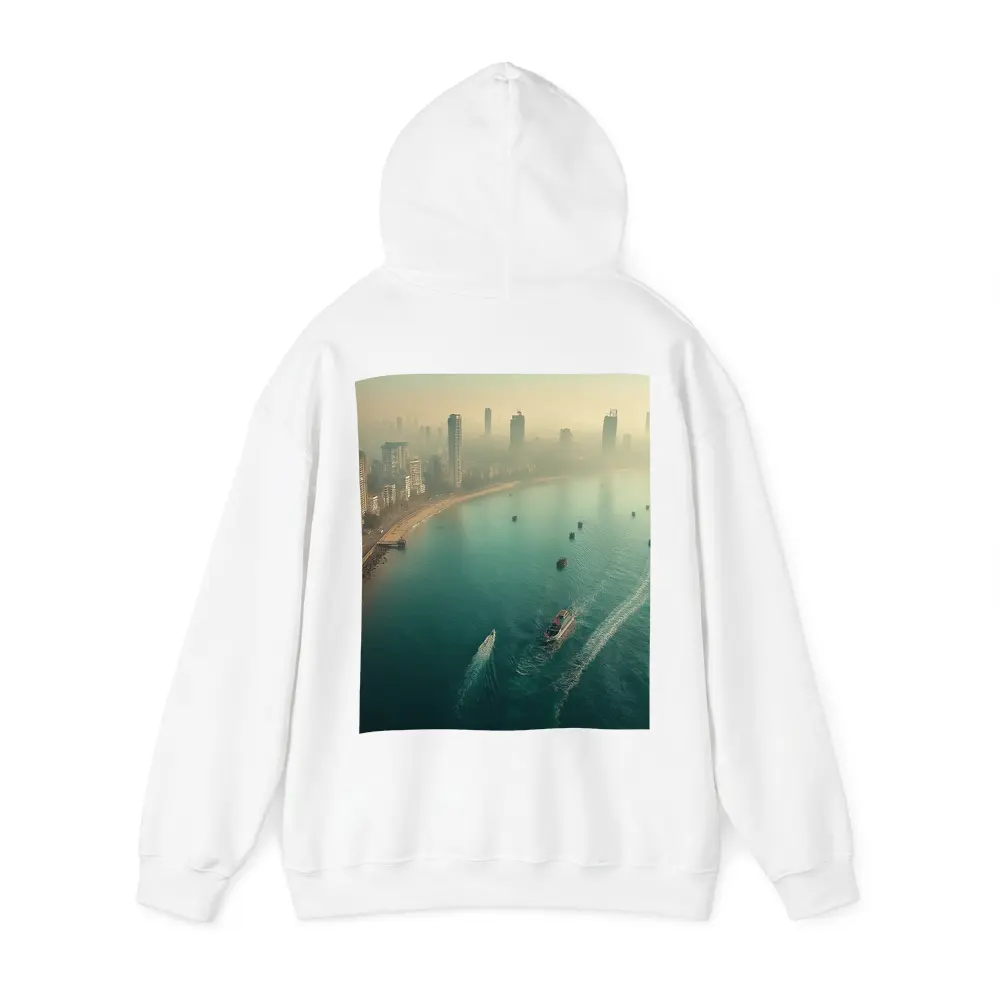 Mumbai Skyline Aerial View Foggy Coastline – Hoodies