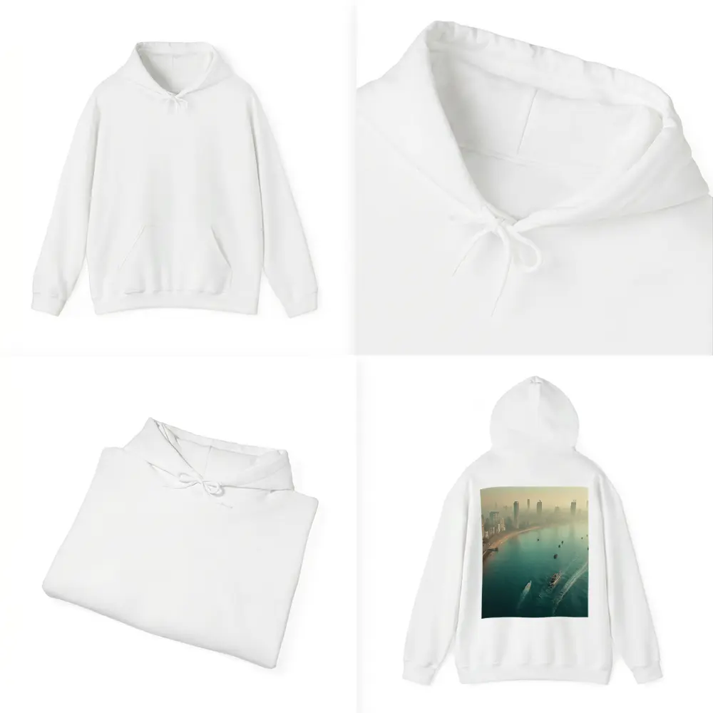 Mumbai Skyline Aerial View Foggy Coastline – Hoodies