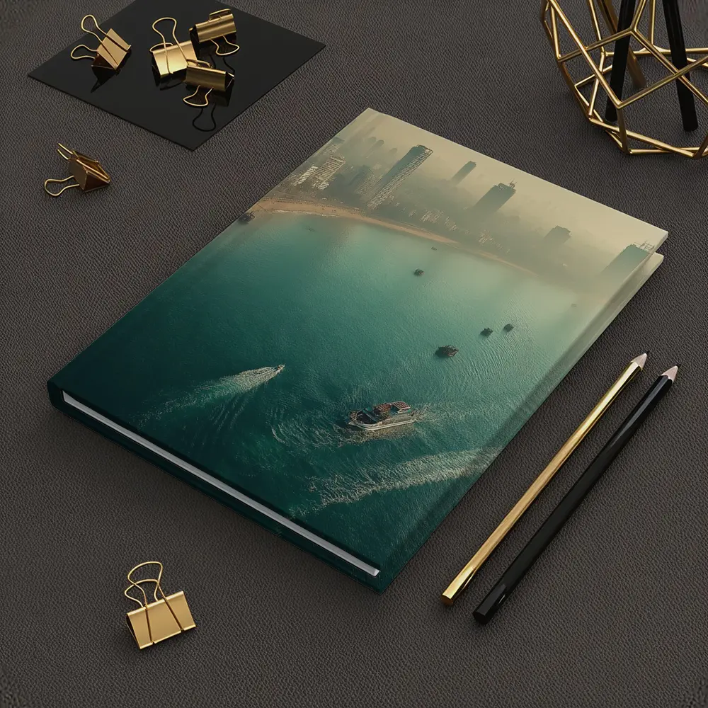 Mumbai Skyline Aerial View Foggy Coastline – Notebooks