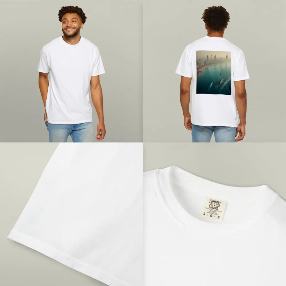 Mumbai Skyline Aerial View Foggy Coastline – T-Shirts