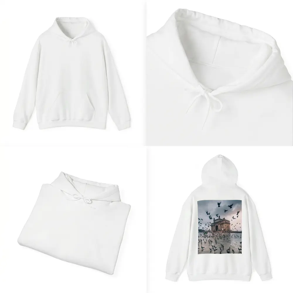 Gateway of India Mumbai Pigeons Storm – Hoodies