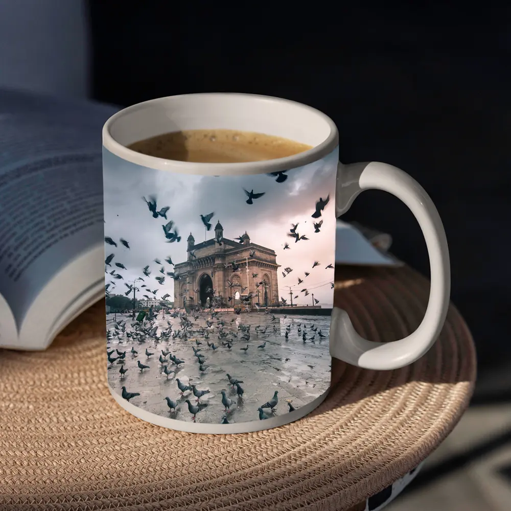Gateway of India Mumbai Pigeons Storm – Mugs