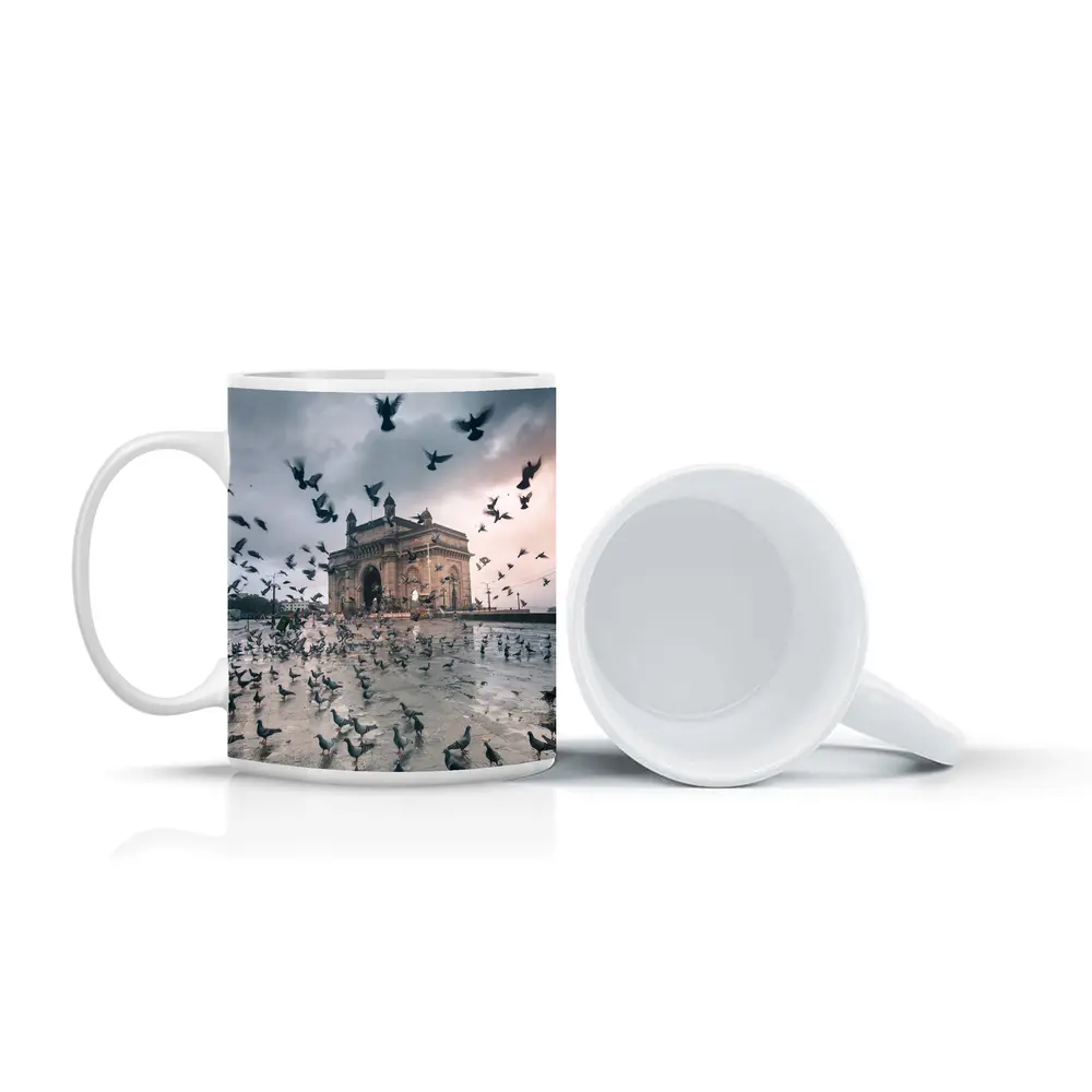 Gateway of India Mumbai Pigeons Storm – Mugs