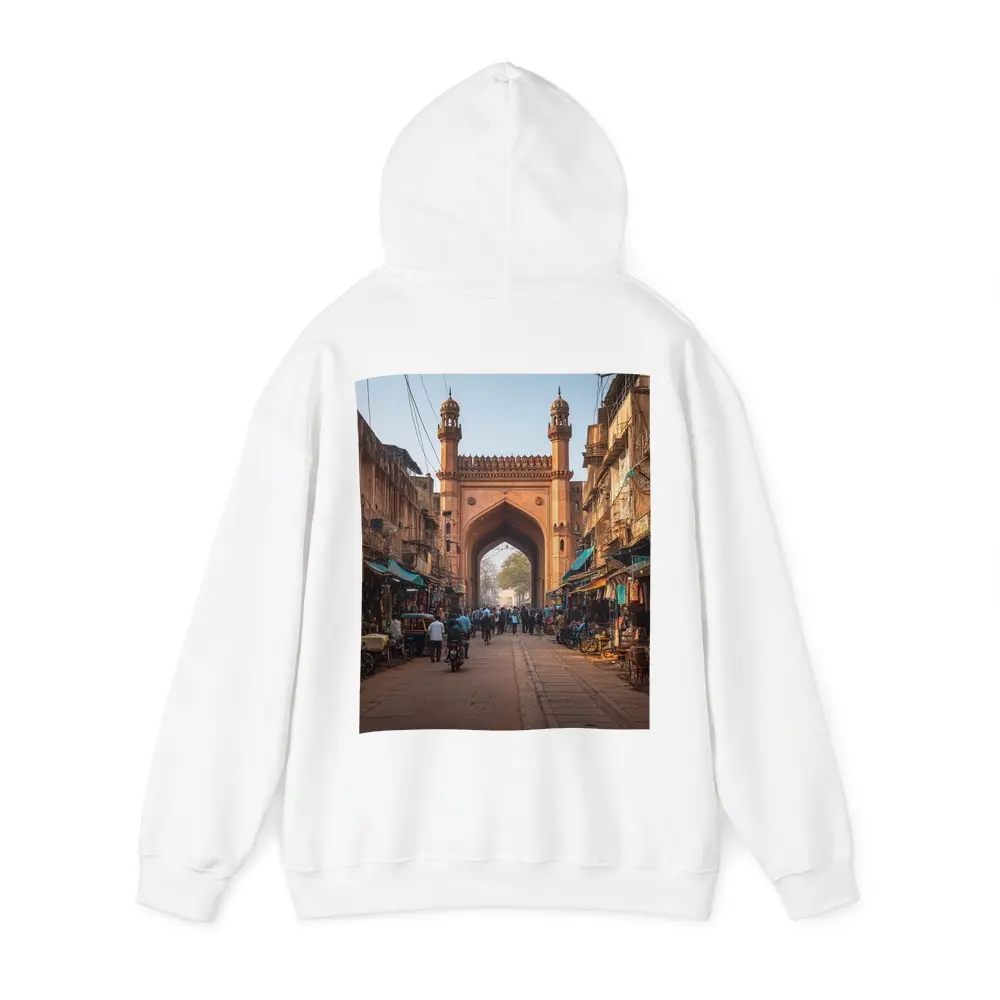 Ancient Mosque Gate Old Indian Bazaar Street – Hoodies
