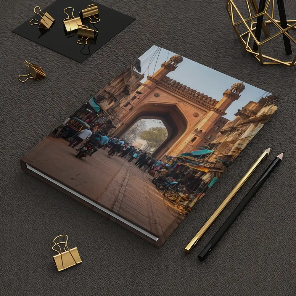 Ancient Mosque Gate Old Indian Bazaar Street – Notebooks
