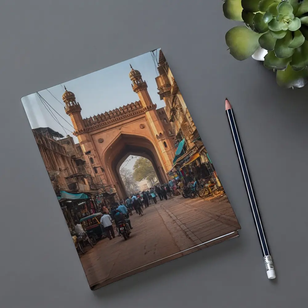 Ancient Mosque Gate Old Indian Bazaar Street – Notebooks