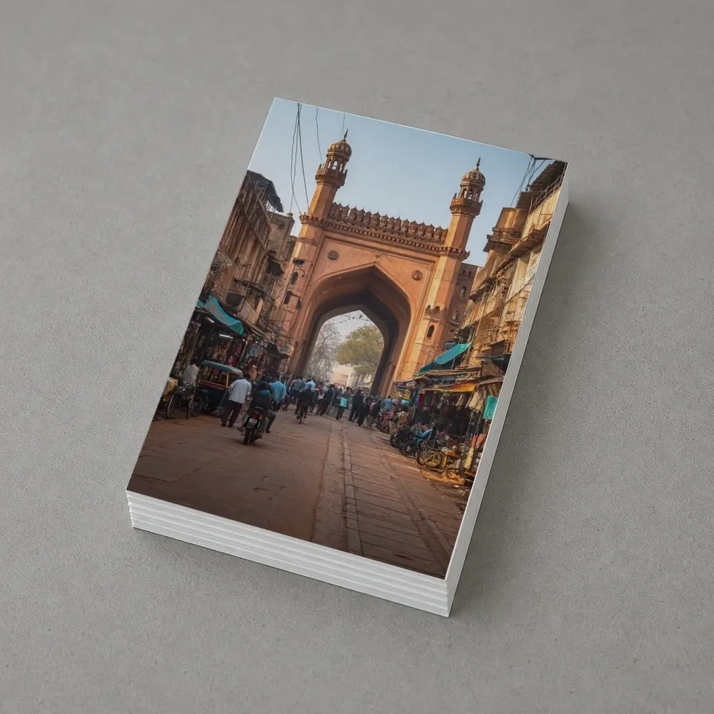 Ancient Mosque Gate Old Indian Bazaar Street – Postcards