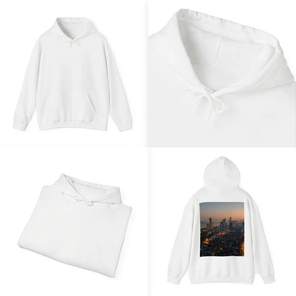 Wuhan China Skyline at Dusk Aerial – Hoodies