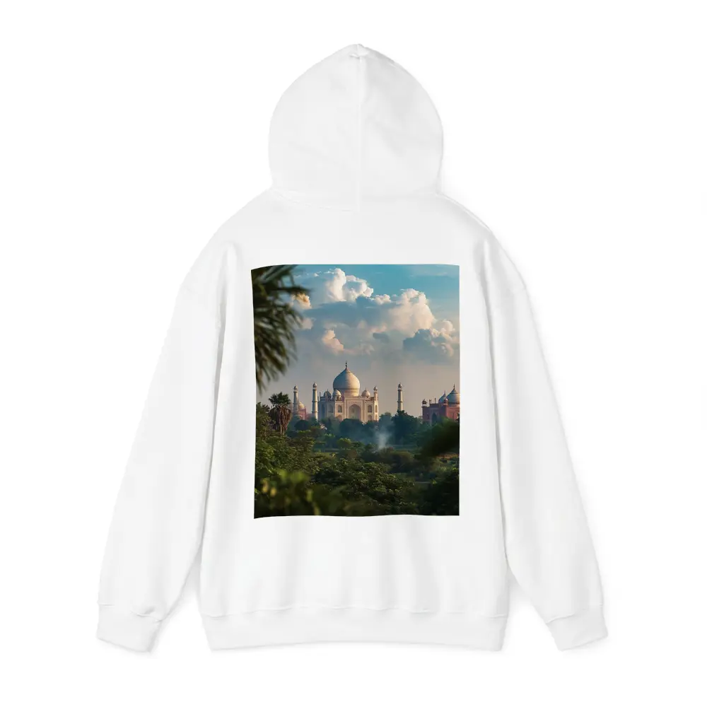 Taj Mahal Rising Above Lush Green Trees – Hoodies