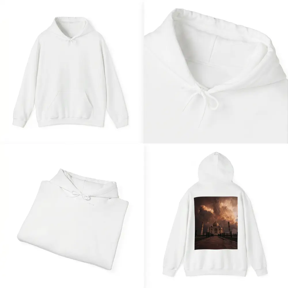 Taj Mahal Under Dramatic Storm Clouds India – Hoodies