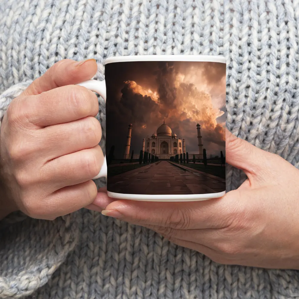 Taj Mahal Under Dramatic Storm Clouds India – Mugs