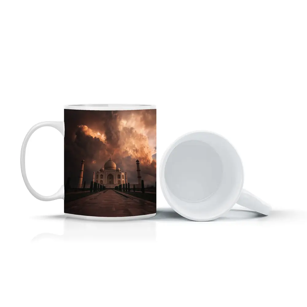 Taj Mahal Under Dramatic Storm Clouds India – Mugs