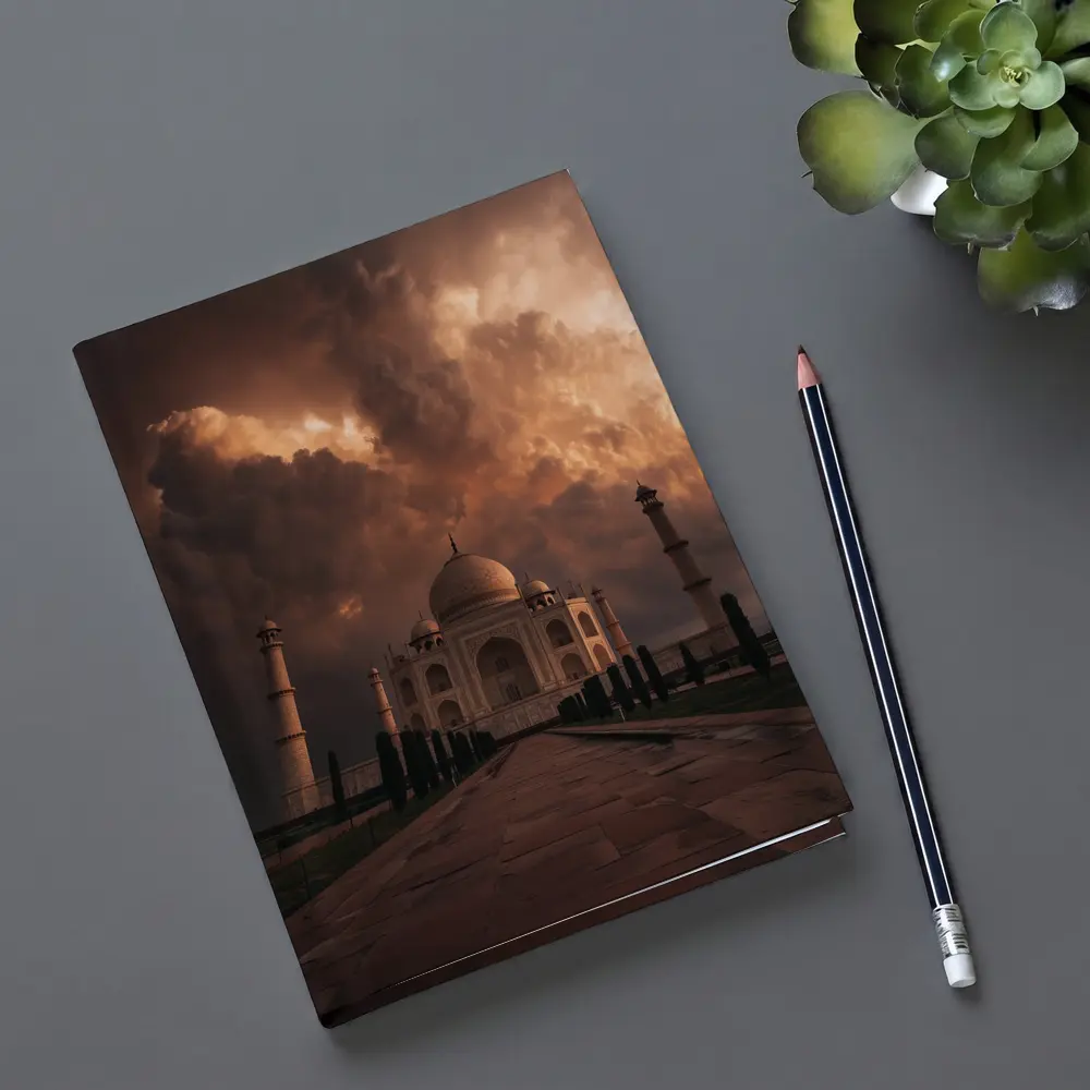 Taj Mahal Under Dramatic Storm Clouds India – Notebooks