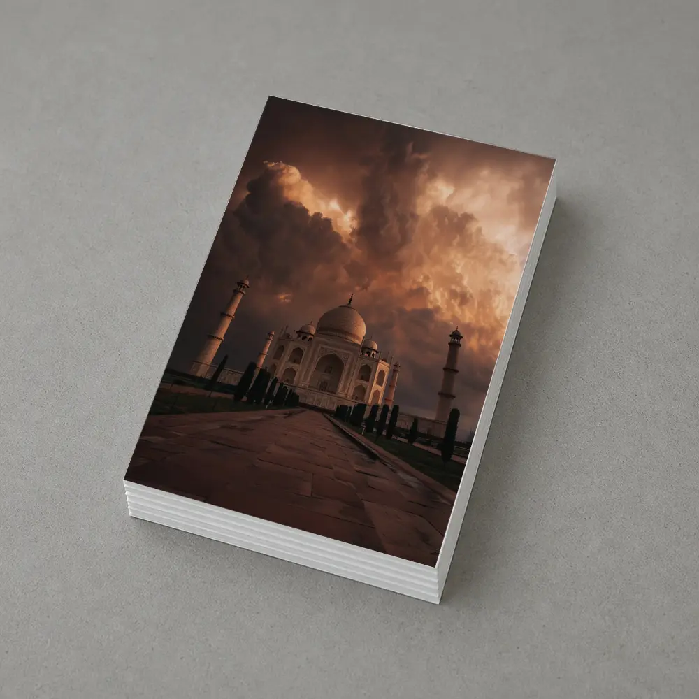 Taj Mahal Under Dramatic Storm Clouds India – Postcards
