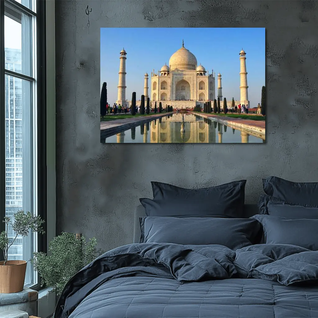 Taj Mahal Reflecting Pool Blue Sky – Wall Art