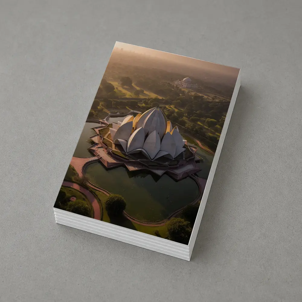 Lotus Temple New Delhi Aerial City View – Postcards