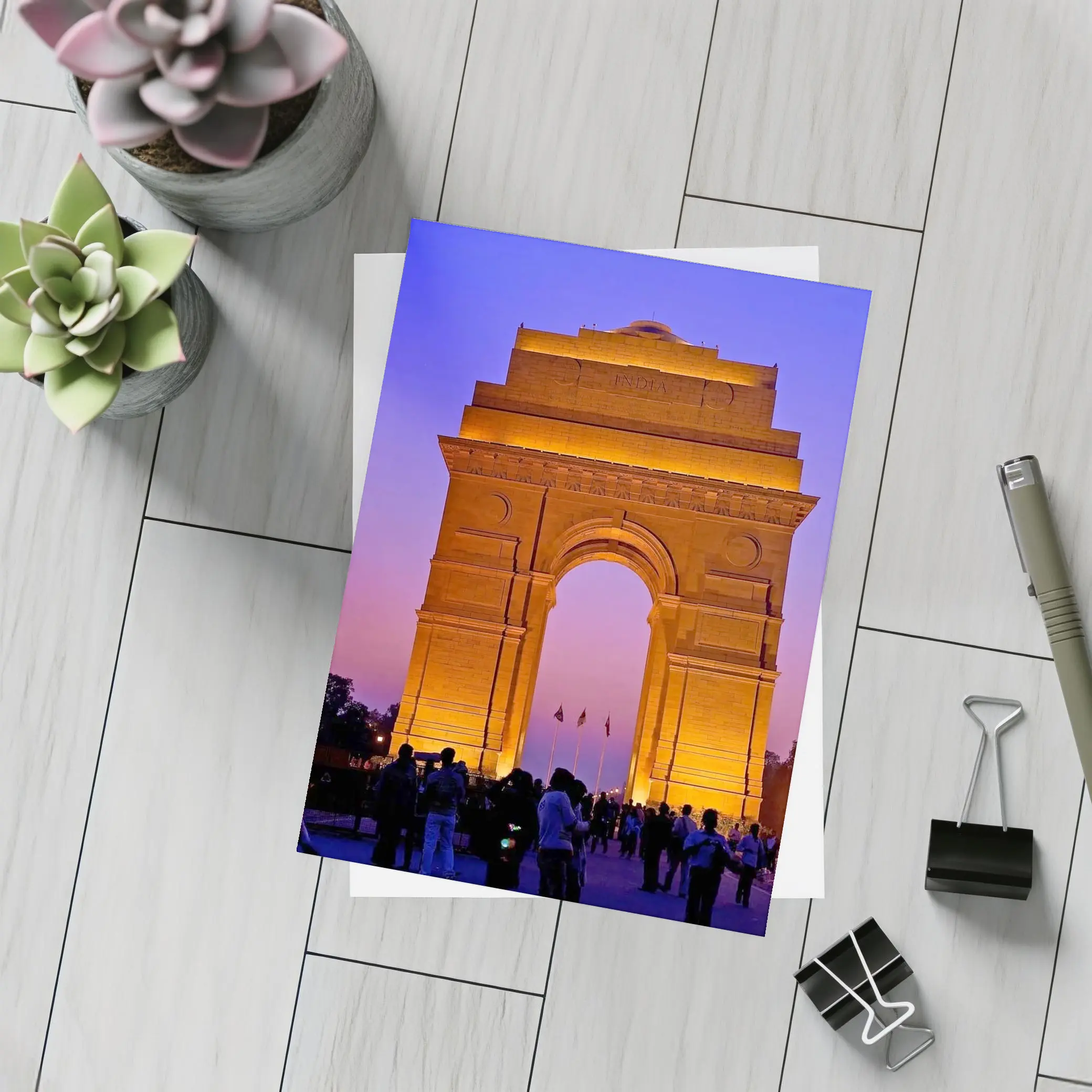 India Gate New Delhi Dusk Sky – Postcards