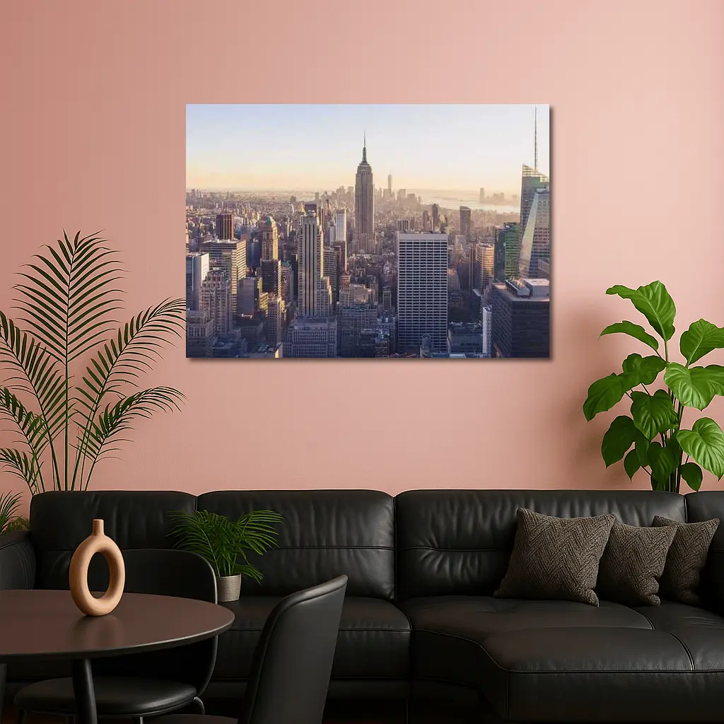 New York City Skyline Empire State Sunset – Wall Art