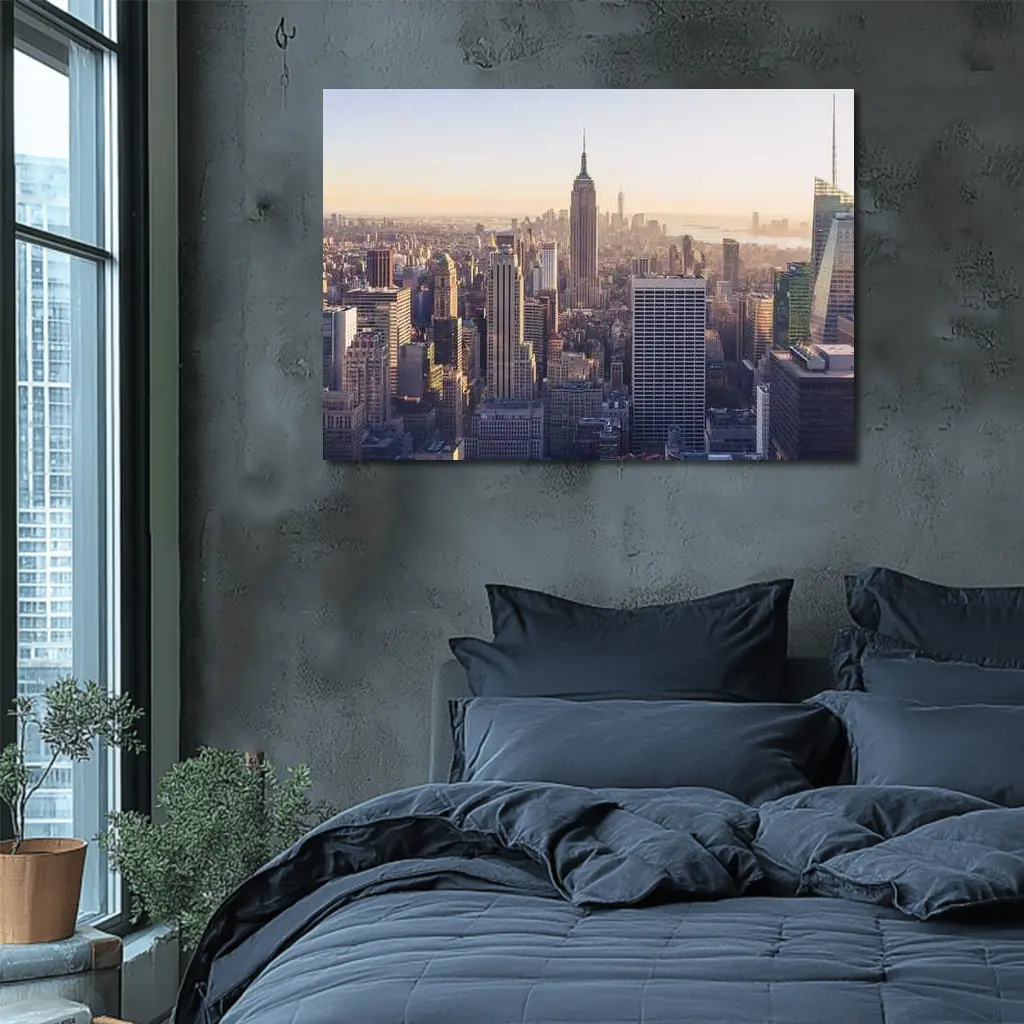 New York City Skyline Empire State Sunset – Wall Art
