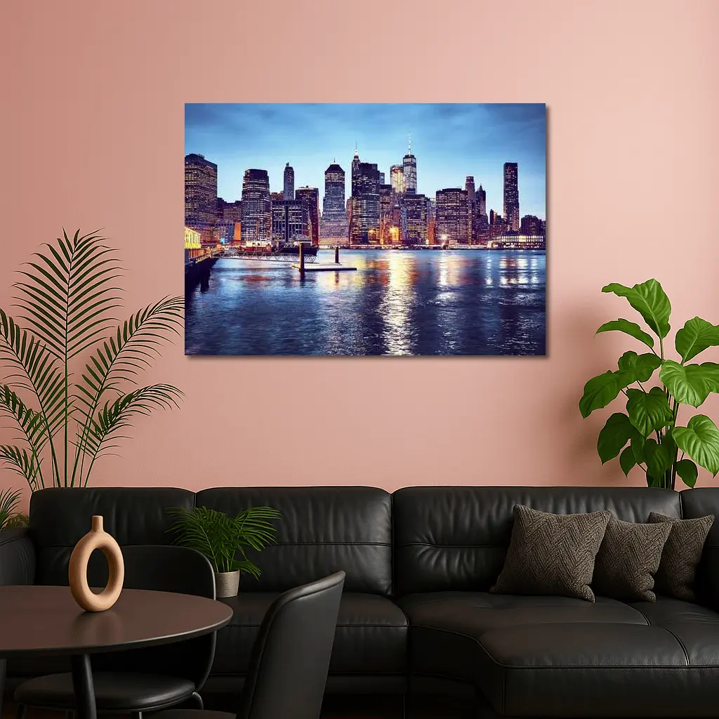 Manhattan Skyline Across East River Dusk – Wall Art