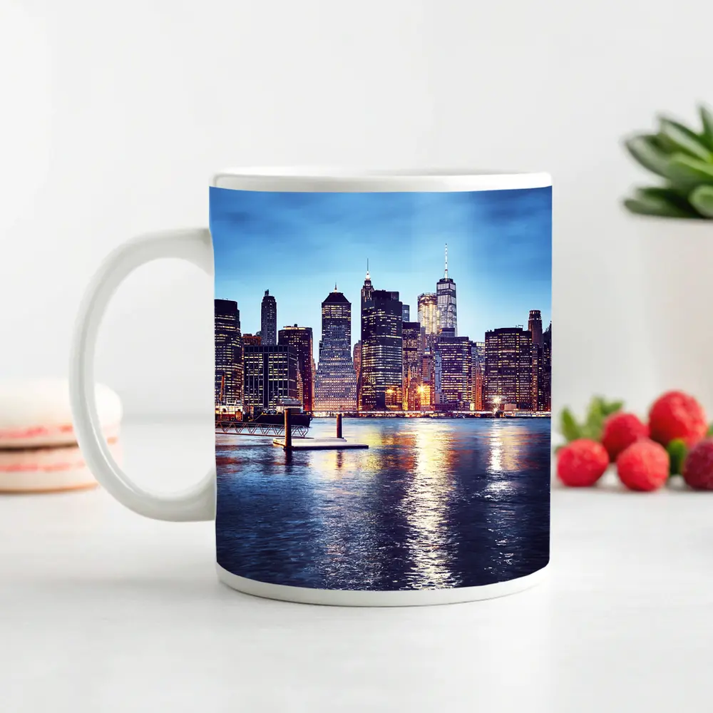 Manhattan Skyline Across East River Dusk – Mugs