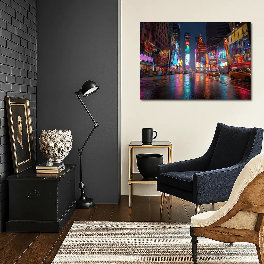 Times Square New York City Rainy Night – Wall Art