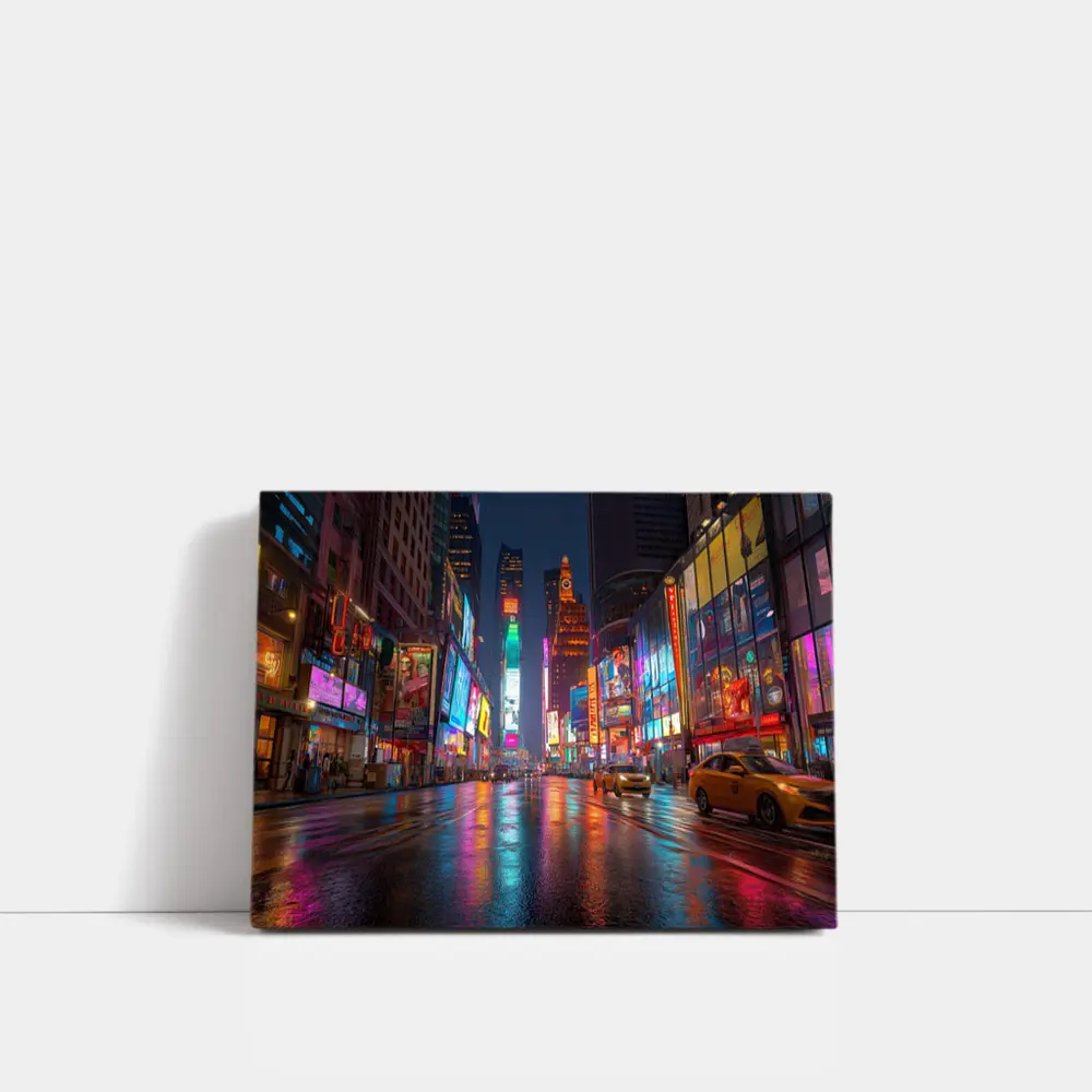 Times Square New York City Rainy Night – Wall Art