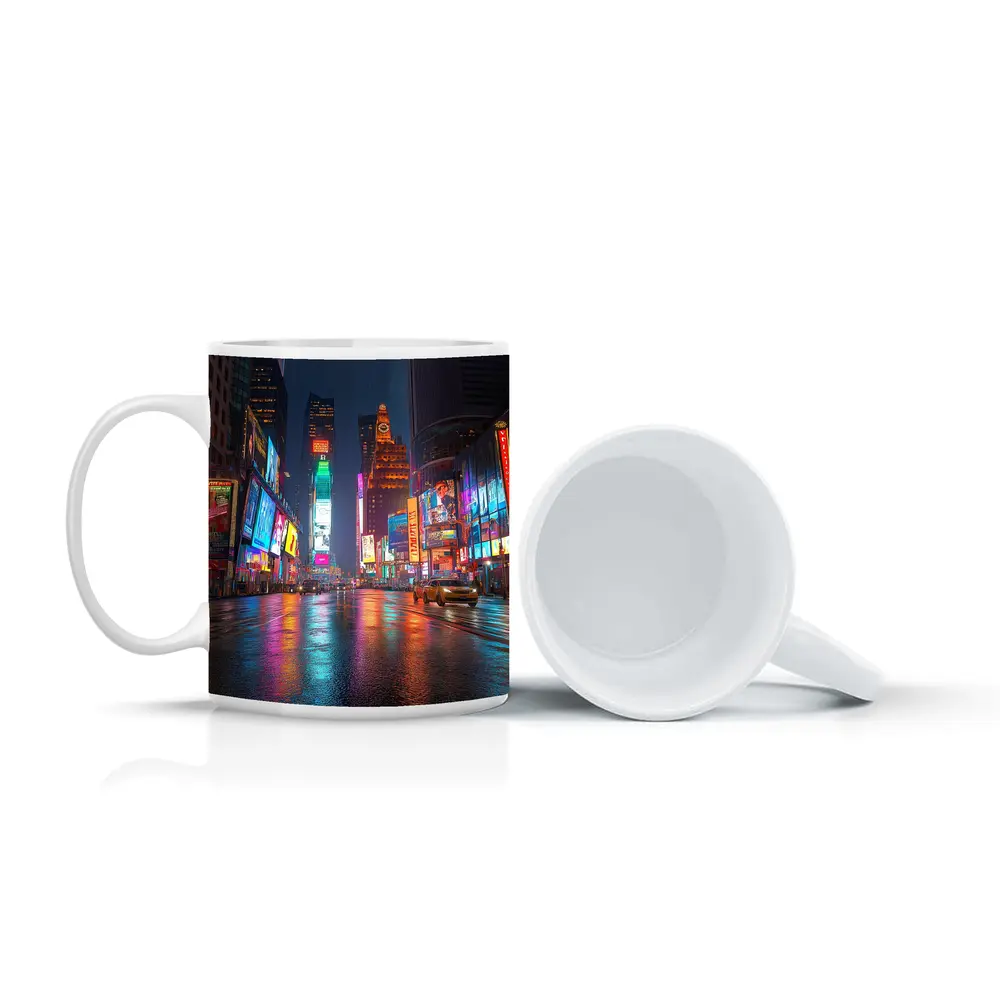 Times Square New York City Rainy Night – Mugs
