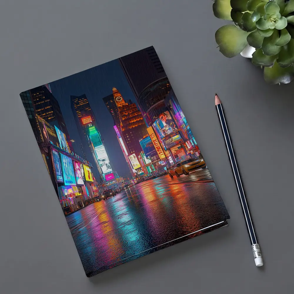 Times Square New York City Rainy Night – Notebooks