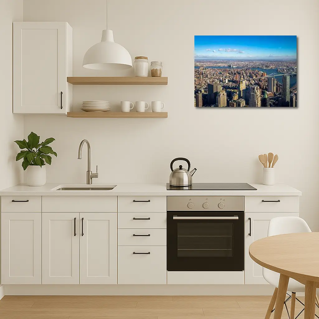 New York City Aerial Skyline Brooklyn Bridge View – Wall Art