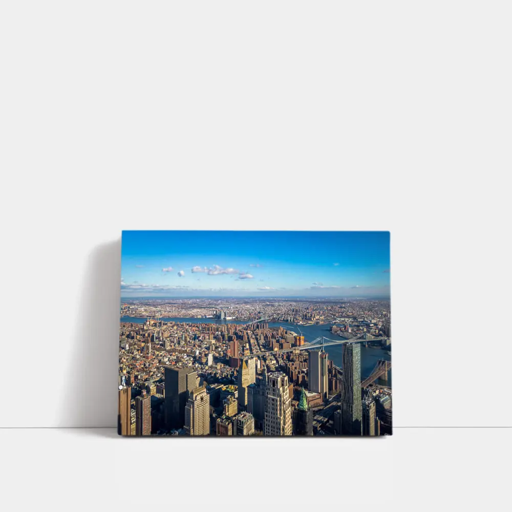 New York City Aerial Skyline Brooklyn Bridge View – Wall Art