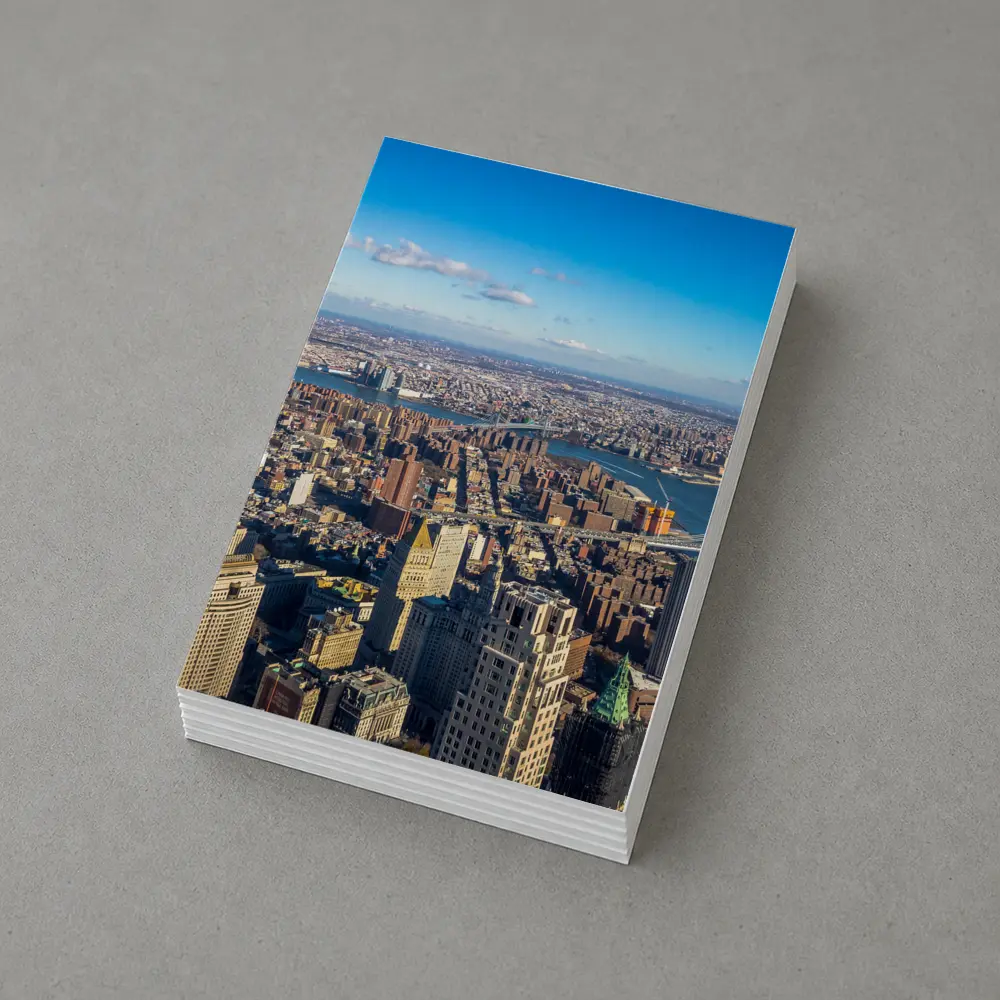 New York City Aerial Skyline Brooklyn Bridge View – Postcards