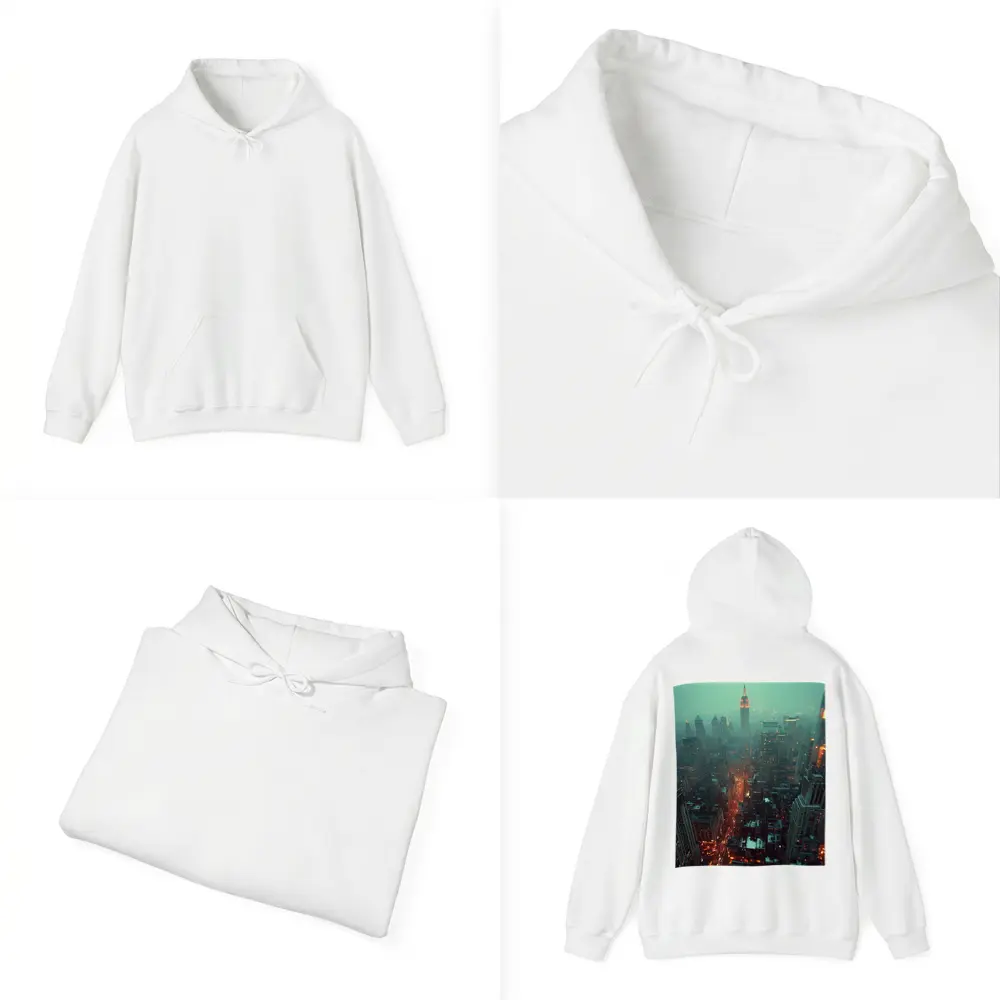 Empire State Building Foggy Night City – Hoodies