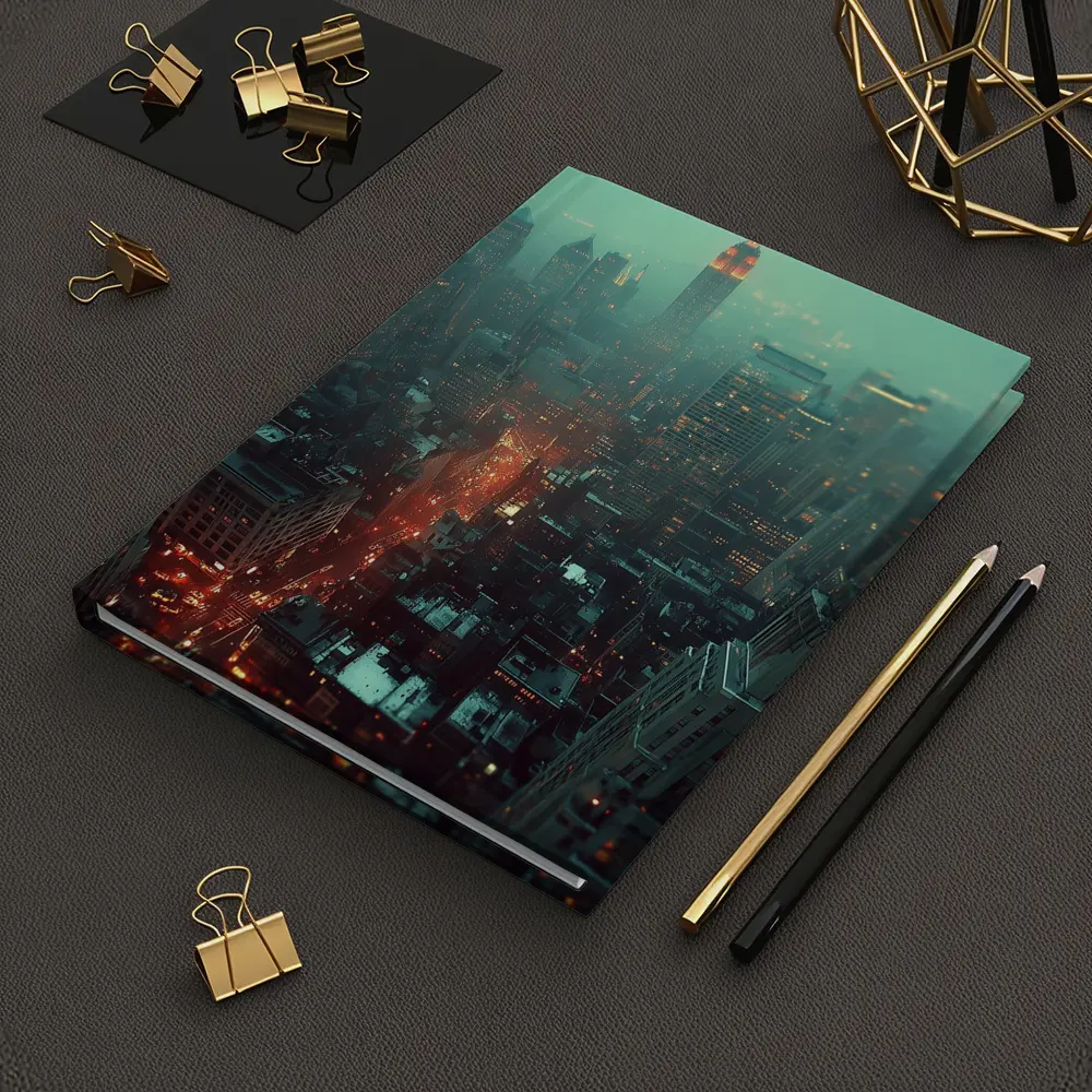 Empire State Building Foggy Night City – Notebooks