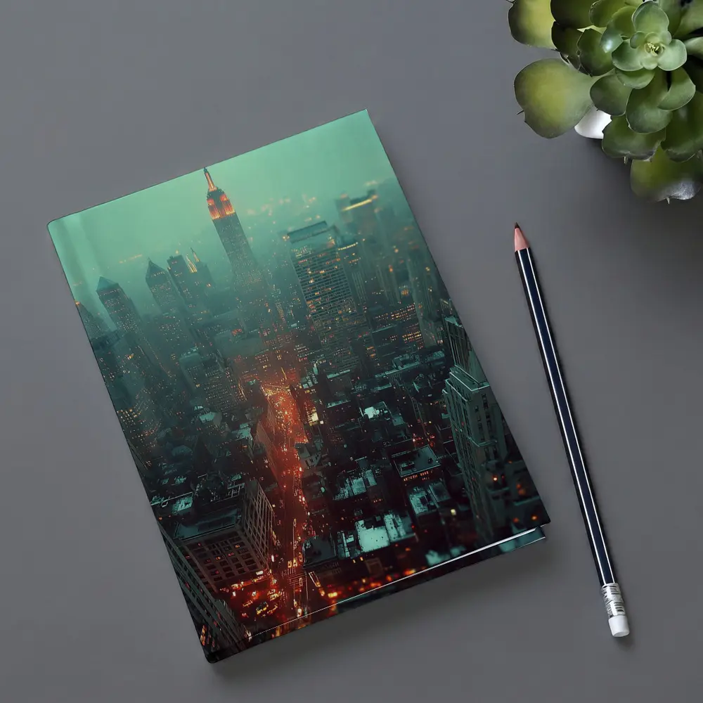 Empire State Building Foggy Night City – Notebooks