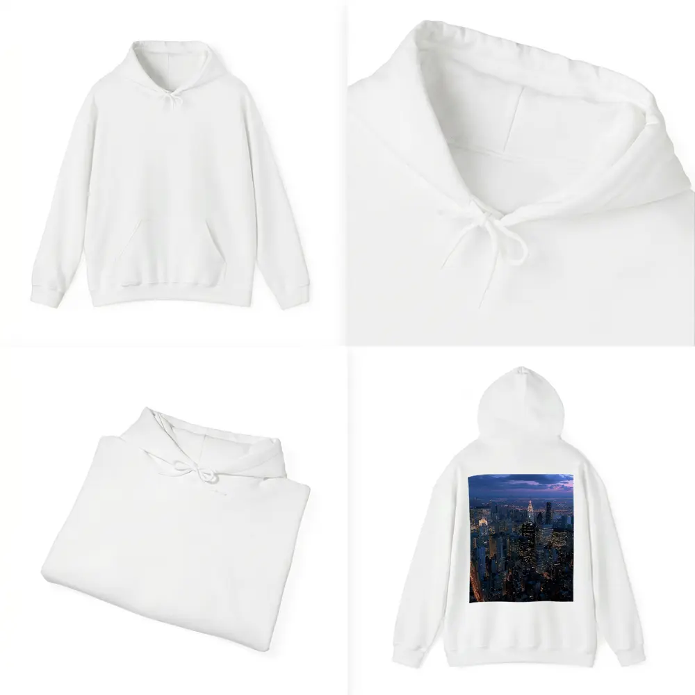 New York City Skyline At Dusk Aerial – Hoodies
