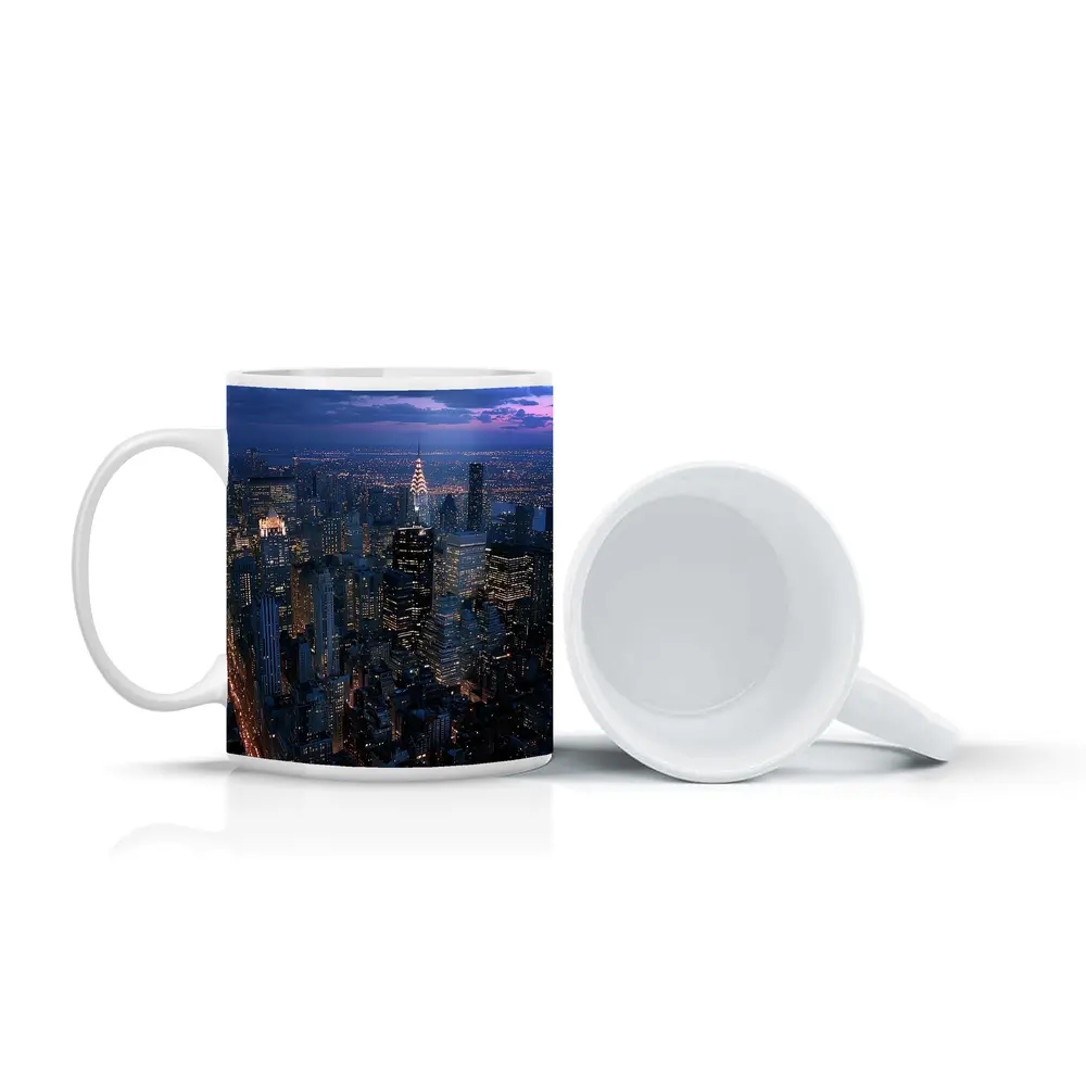 New York City Skyline At Dusk Aerial – Mugs