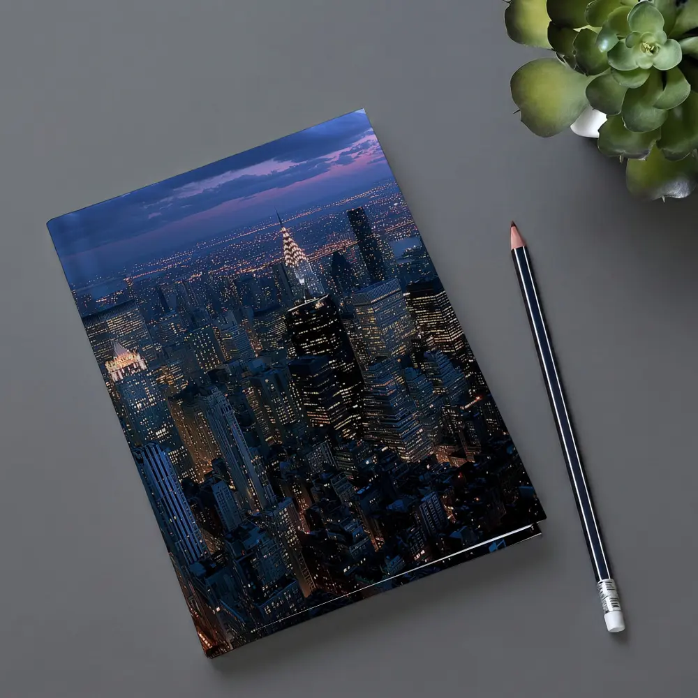 New York City Skyline At Dusk Aerial – Notebooks
