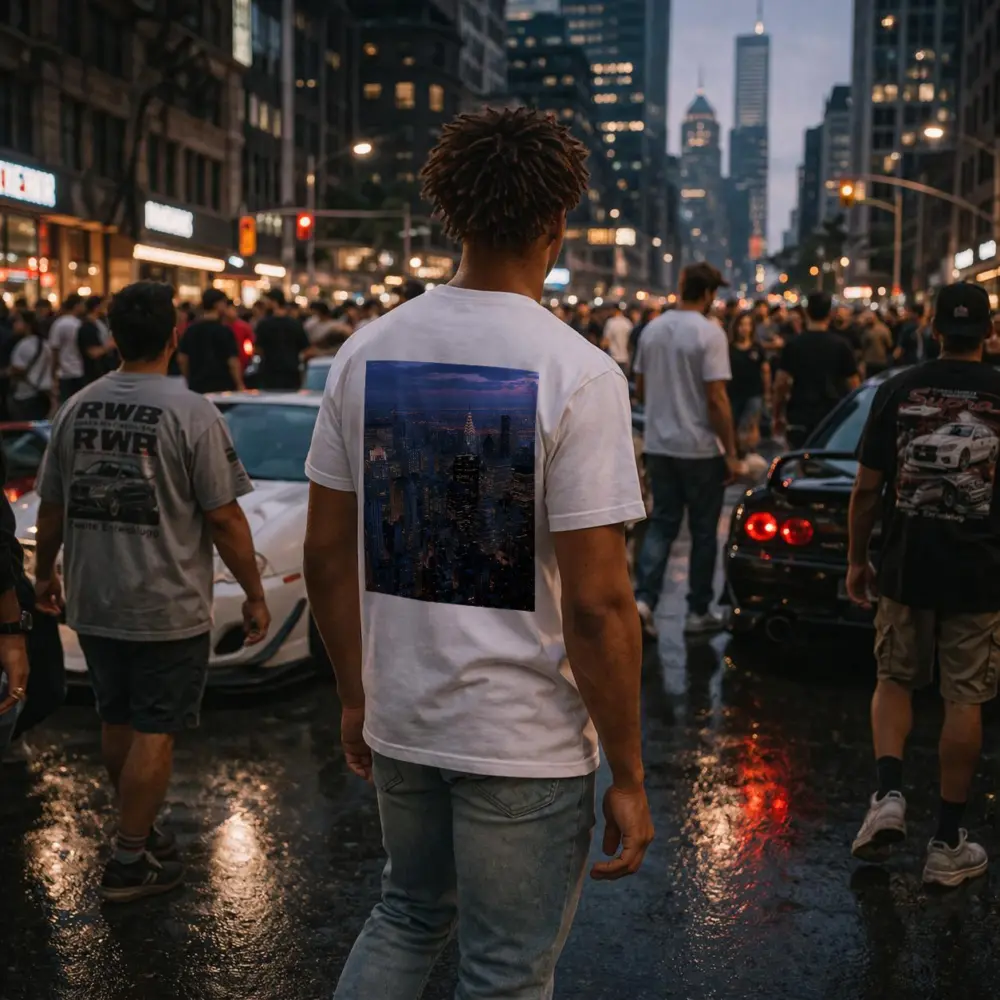 New York City Skyline At Dusk Aerial – T-Shirts