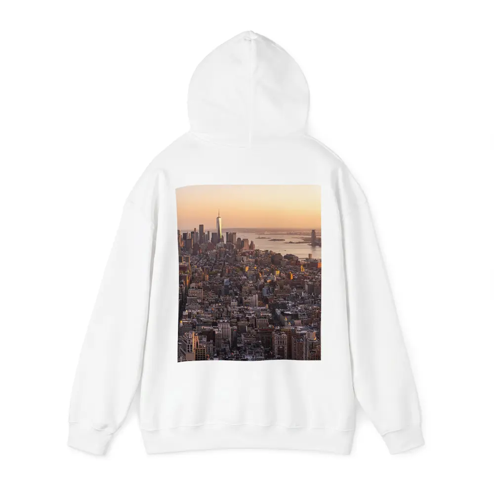 New York City Skyline Golden Sunset Aerial View – Hoodies
