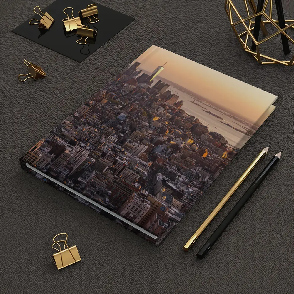 New York City Skyline Golden Sunset Aerial View – Notebooks
