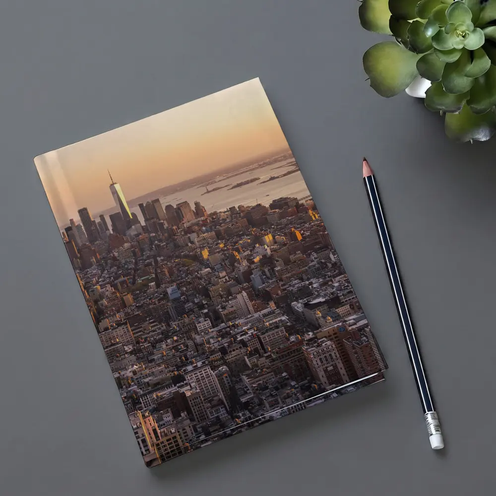 New York City Skyline Golden Sunset Aerial View – Notebooks