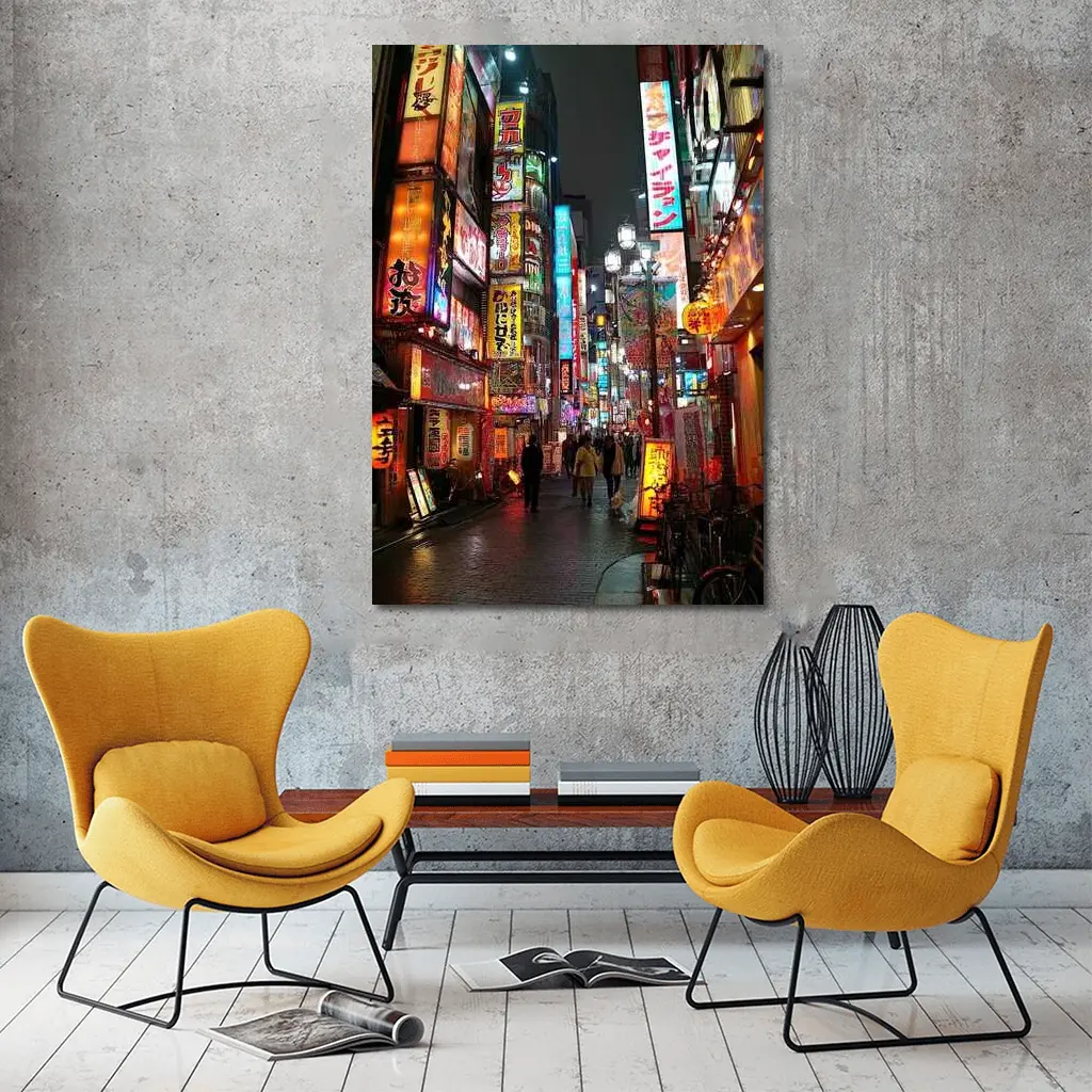 Tokyo Neon Night Street Japan City – Wall Art